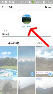 How to make Instagram highlight covers : Select edit cover to change highlight cover