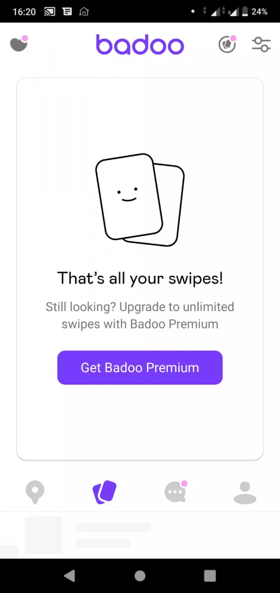 Badoo bumped into meaning