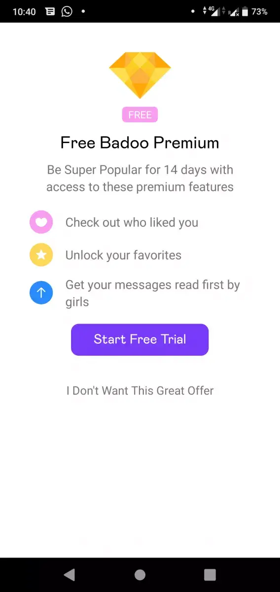 Badoo message delivered but not read