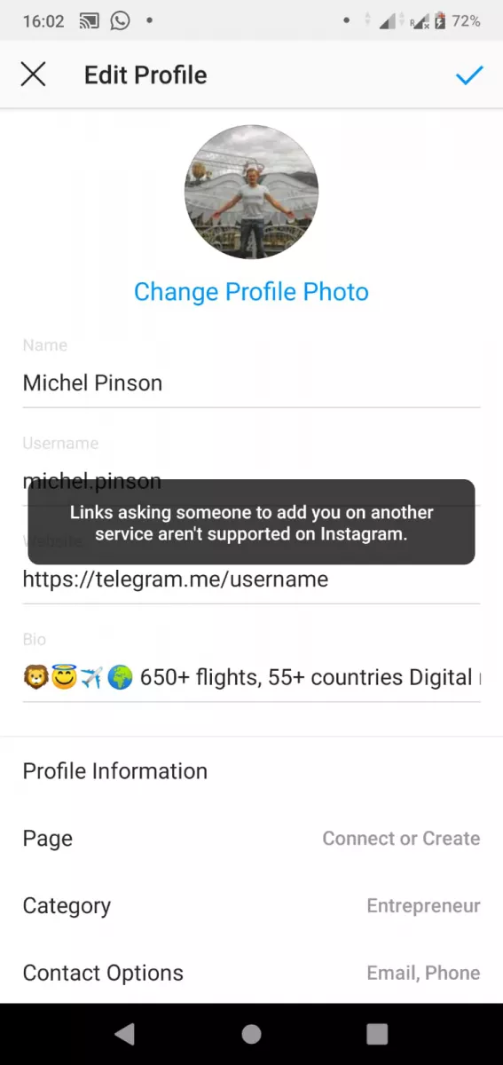 Instagram darbība bloķēta kļūda : Neatļauta Instagram saites kļūda: saites Instagram...