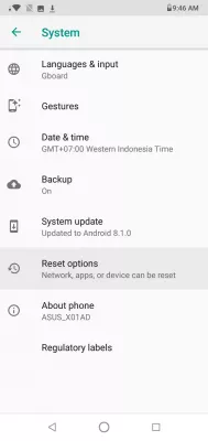 How to factory reset alcatel Pixi 4 (5) phone? : Reset option in system settings