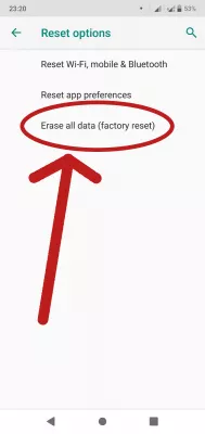 Disadvantages of Factory Reset [Android] : Factory reset options in Android