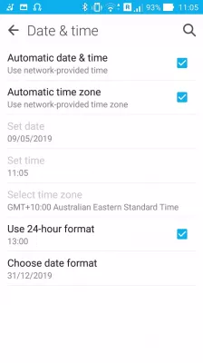 How to fix messages displayed in wrong order on Samsung Galaxy S7? : Automatic data and time in data and time settings