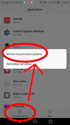 Home Screen Icons Disappeared On Android: Solutions : Display hidden system processes option in Android applications settings