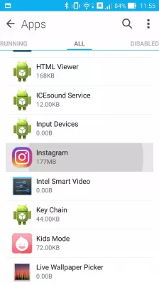 Step by step instructions to solve application problems on a BLU Grand Energy : Open settings of Instagram application with problems