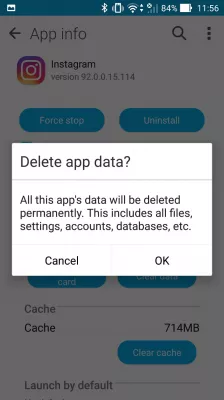 Step by step instructions to solve application problems on a OnePlus 5 : Clear application data on Android