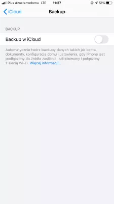 Kā izveidot Apple iPhone dublējumu iCloud? : iCloud dublējums ir deaktivizēts