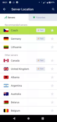 How to change geolocation data on iPhone? : Selecting geolocation country on a phone VPN application
