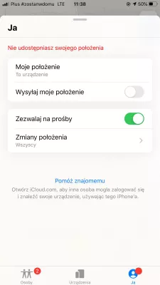 How to turn off find my Apple iPhone X? : iPhone location sharing menu