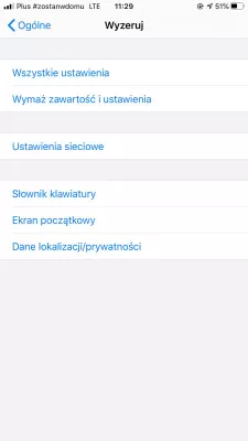 Moje dane mobilne są włączone, ale nie działają na Apple iPhone : Zrestartować ustawienia sieci