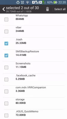 Android wipe cache partition : Select uninstalled / unused apps with data still existing to clear cached data Android