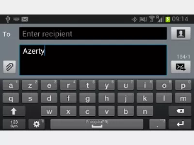 Baguhin ang Android ng input ng input : Larawan 1: Mensaheng pag-type ng Android na may maling keyboard set