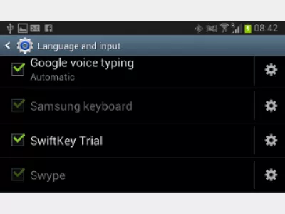 Cambiar idioma teclado Bluetooth Android : Fig 3: menú del teclado Samsung Android