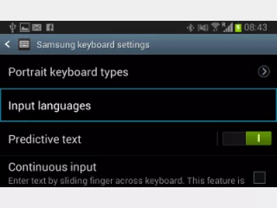 Change input language Android : Fig 4 : Android input language settings