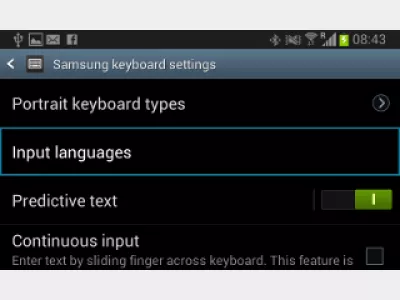 Baguhin ang Android ng input ng input : Larawan 4: Mga setting ng wika ng Android input