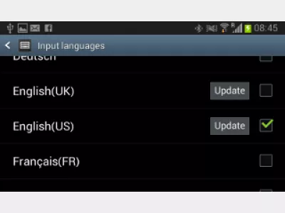 Change input language Android : Fig 5 : Android change input language settings