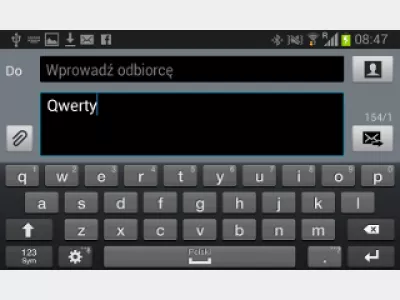 Changer la langue du clavier Android : Fig 6: Message de frappe Android avec le clavier droit