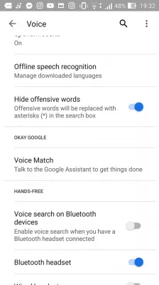 How to activate OK Google voice commands? : Voice match menu in ok google app settings