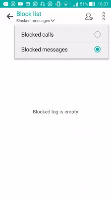 How to block caller text SMS from a number on Android? : Blocked messages list