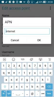 How to set mobile network settings APN on Android? : Entering APN details