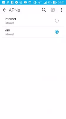 How to set mobile network settings APN on Android? : Access point name selection of the APN to use