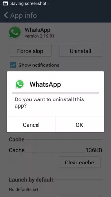 How to unblock yourself on WhatsApp? : Uninstall confirmation message