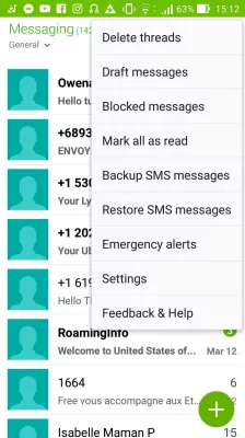 Comment recevoir des messages d'un contact sur un téléphone Android : Option de messages bloqués dans l'application de messagerie