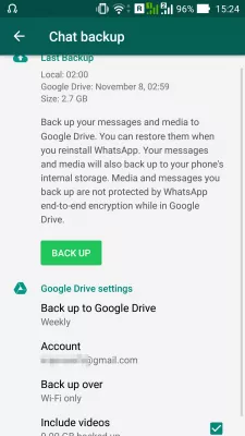 Come recuperare i messaggi WhatsApp cancellati? : Backup di WhatsApp