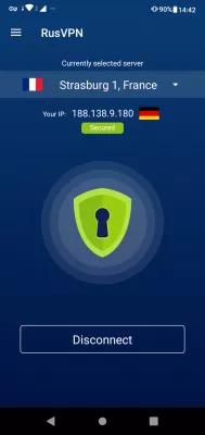 How to Set Up a VPN on Your Mobile Phone? : Connected to a VPN on cell phone with RusVPN