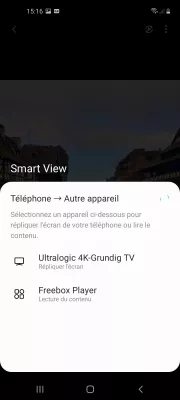 How To Share Phone Screen On TV? : Smart View casting device selection