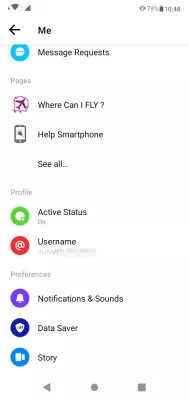 Como aparecer offline no aplicativo do Facebook e no Messenger? : Abra as configurações do Messenger tocando no ícone do seu polegar