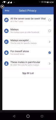 How to get secretly featured for free on Badoo? : Select the privacy option for myself only to get featured secretly on Badoo