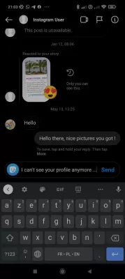 How To Chat With Someone That Blocked You On Instagram? : Messages to someone that blocked you on Instagram appear sent but the user profile is not accessible