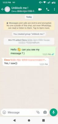 How To Chat With Someone That Blocked You On Whatsapp? : Writing messages to someone that blocked you in a group conversation