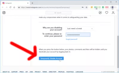 Πώς να διαγράψετε το λογαριασμό Instagram; Διαγραφή λογαριασμού Instagram : Πώς απενεργοποιείτε έναν λογαριασμό Instagram, temporarily disable your account button