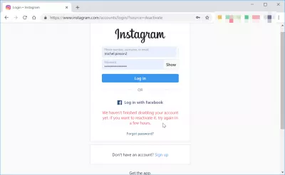 How to delete Instagram account? Erase Instagram account : How to reactivate Instagram after temporarily disabling, account disabled and not yet reactivated