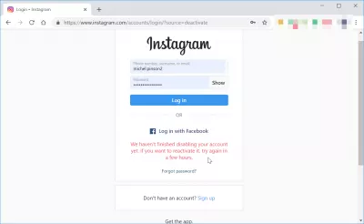 Hoe Instagram account te verwijderen? Wis Instagram-account : Hoe je Instagram kunt reactiveren na tijdelijk uit te schakelen, account disabled and not yet reactivated