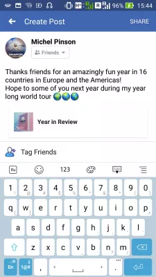 How to download Facebook year in review video to Android : Creating post description for Facebook year in review