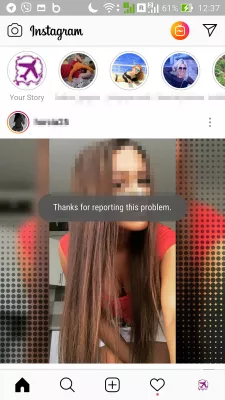 Error bloqueado de acción de Instagram : Problema informado en Instagram