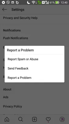 Instagram Action Blocked Error : Settings to report problem