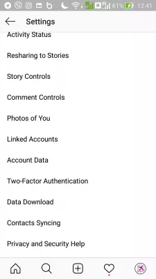 Instagram Action Blocked Error. : Mga naka-link na account sa mga setting ng Instagram