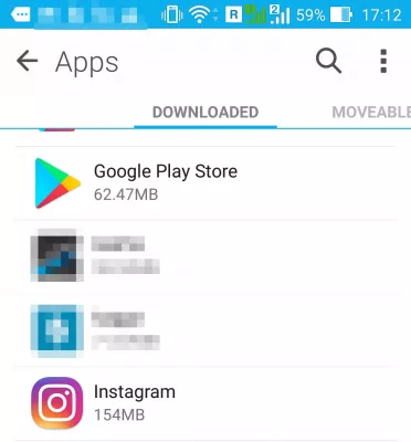 How To Solve Instagram Video Upload Stuck? : Finding the Instagram application in Android Apps settings