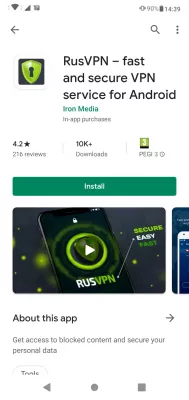 Easy guide: setting up VPN on Android phone with free trial : RusVPN Android app on Play Store 