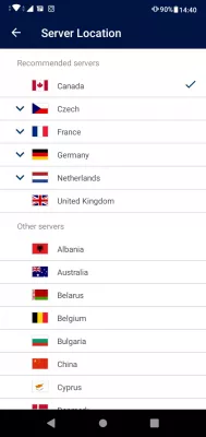Easy guide: setting up VPN on Android phone with free trial : FreeVPNPlanet server country selection