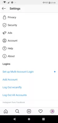 How to manage Instagram accounts properly? : Add new account in Instagram options