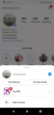 Cum să gestionați corect conturile Instagram? : Selectarea contului Instagram pe care să-l comute