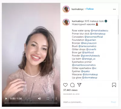 7 vlivných uživatelů nám ukazuje svůj nejkomentovanější příspěvek na Instagramu : NYE makeup look - nejoblíbenější video z @karinabnyc