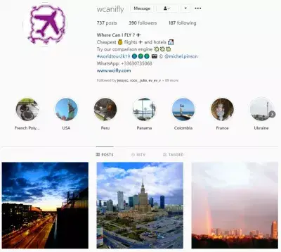 Jedan savjet za prodaju na Instagramu: 30+ savjeta stručnjaka : @Wcanifly putni račun na Instagramu