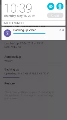 Viber Come Ripristinare I Messaggi Eliminati? : Backup Viber in corso