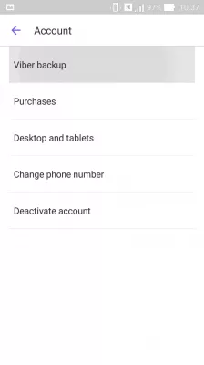 Viber Kako Vratiti Izbrisane Poruke? : Izbornik sigurnosne kopije u postavkama računa
